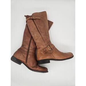 Women's Naturalizer Comfort N5 Brown Leather Riding Boots Size 9M Wide Calf